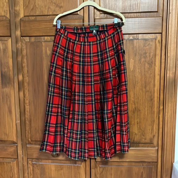 The Scotch House | tartan skirt | midi skirt | red | Sz. 14 - Picture 1 of 6
